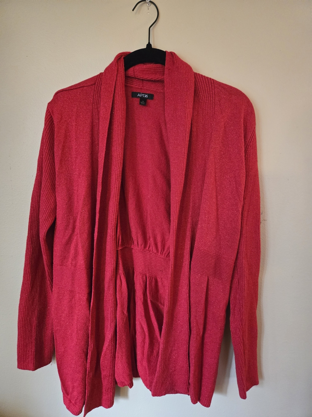 Apt. 9 Women's Bright Red Open-Front Cardigan